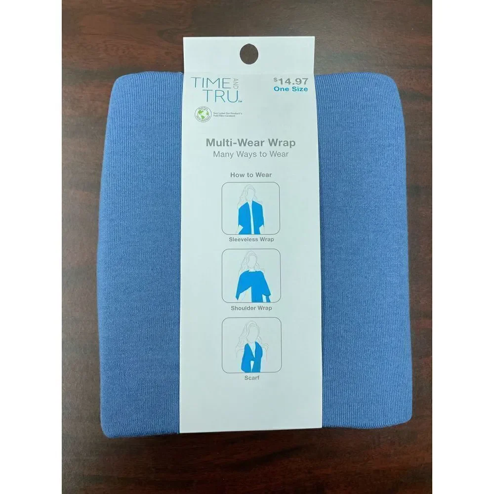 NWT Time and Tru Multi-Wear Wrap In Blue
